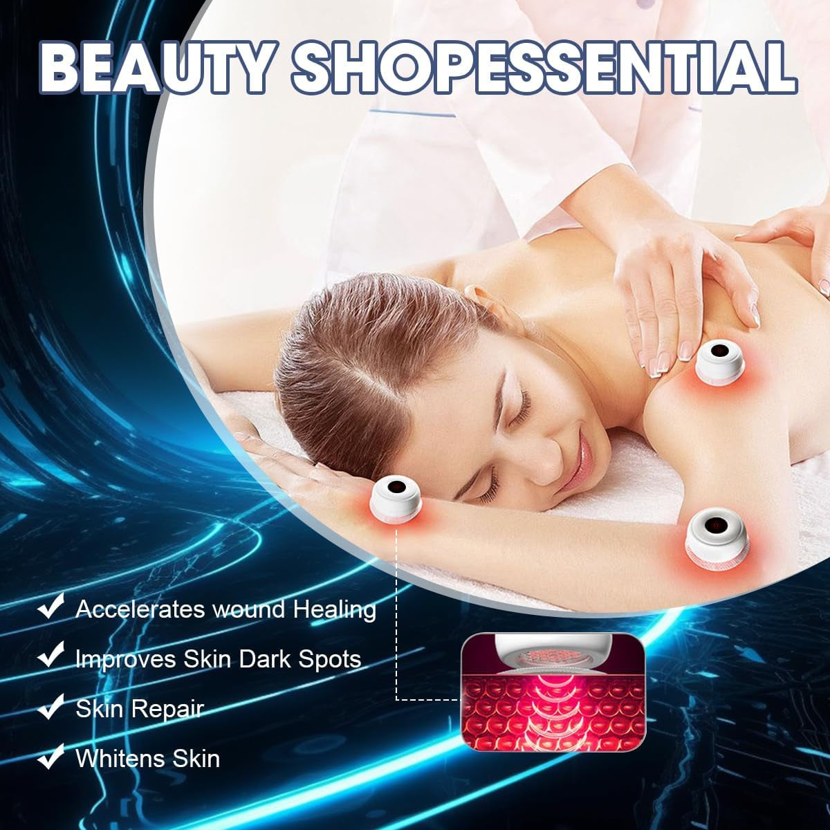 Mini Red Light Therapy for Body, Strong Energy Red Light Therapy Lamp with 660Nm Red Light & 850Nm Infrared Light Targeted for Body Healthcare, 5 Levels of Dual Light Adjustment, White